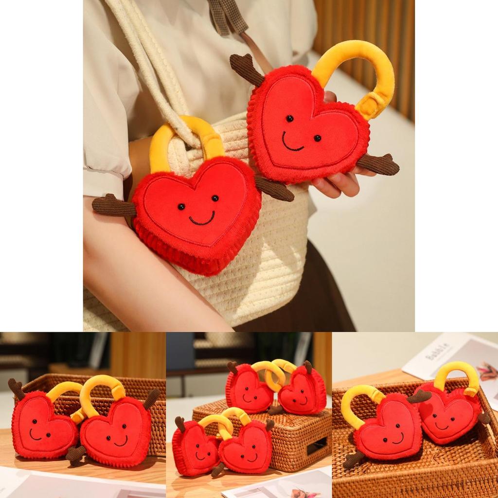 Heart Lock Plush Toy Couple Gift For Valentines Day Romantic Decor