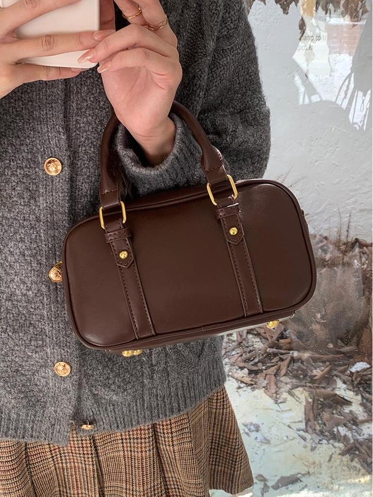 Maillard 2025 Retro Korean Postman Bowling Bag: Women's Shoulder & Messenger Handbag
