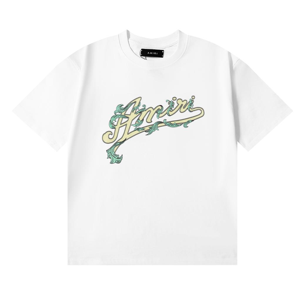 965 Amiri 2025 Sommer Ny Herre- og Dame Løs Høykvalitets Bomull Pluss Størrelse T-skjorte Par T-skjorte