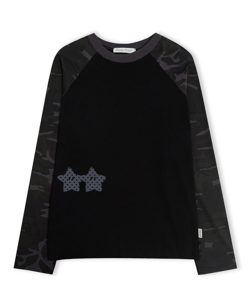 FUZZY SCAN Hold Hands Star Camo Raglan Long Sleeve 2 Colors