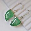 A+ CERTIFIED 925 Sterling Silver 57 Ct Natural Green Emerald Stone Fancy Earring MY.ER-41-NS