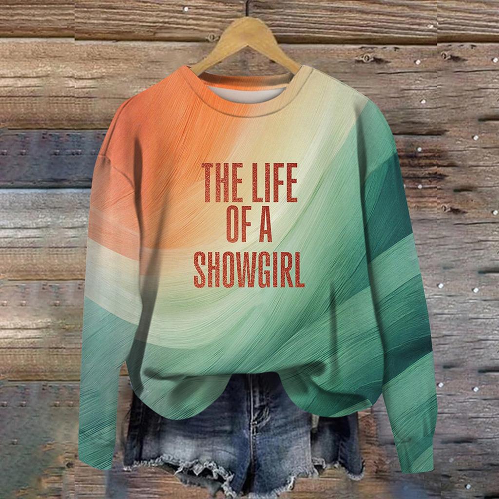 Women's Fashion Casual Long Sleeve Christmas Printed Neck Top