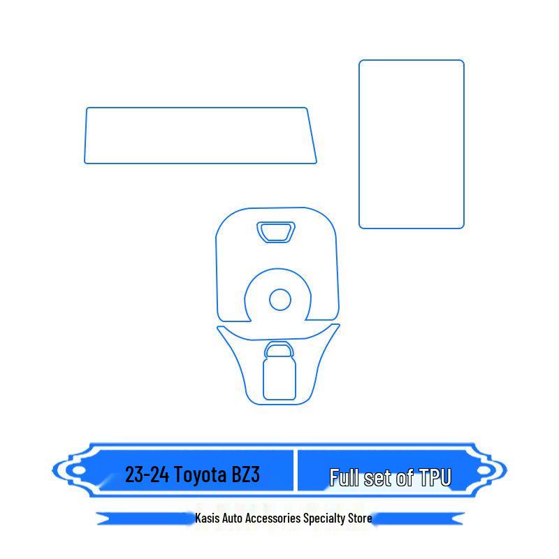 Toyota BZ3 Interior Navigation Screen Tempered Film & Console Sticker, 2023-24 Model.