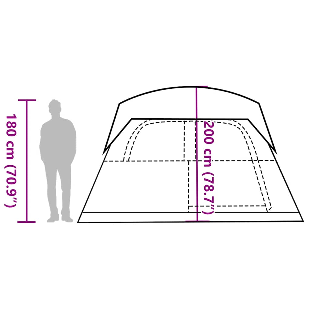 Family Tent for 6 Persons Green Waterproof