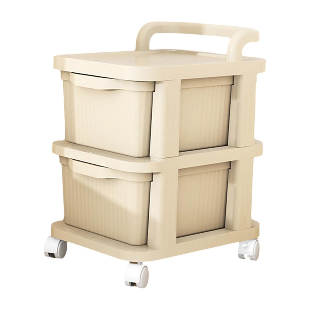 Cart with Storage Drawer, Rolling Wheels, Space-Saving Craft Container,
