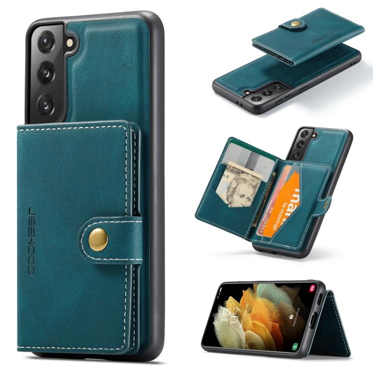 For Samsung Galaxy S21 5G JEEHOOD Retro Magnetic Detachable Protective Case with Wallet & Card Slot & Holder