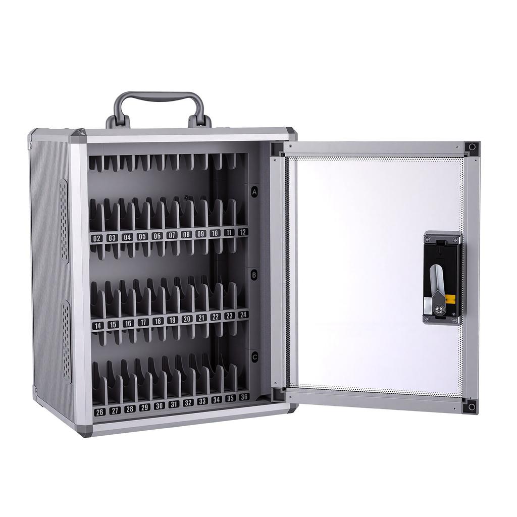 36 Compartments Phone Lock Box Portable Wall Mountable Storage Electronic Password Phone Box for Office School