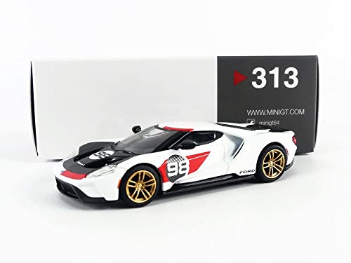 TrueScale Miniatures MINI GT 1/64 Scale Model 2021 Ford GT Ken Miles Heritage Edition Left-Hand Drive Finished Model MGT00313-L