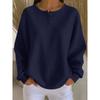 Plus Size Women Waffle Knit Long Sleeve Top, Solid Color Henley Neck Button Loose Pullover, Ladies Casual Daily