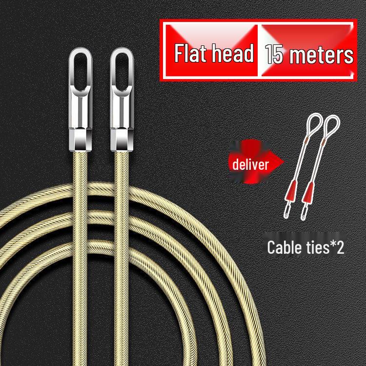 Universal Steel Wire Pipe Threading Tool - Manual Spring Head Electrician Puller