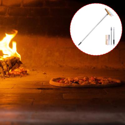 Pizzaofen-Reinigungsbürste und Grillreinigungswerkzeug mit Schaber für den privaten und gewerblichen Gebrauch, langes Griffdesign