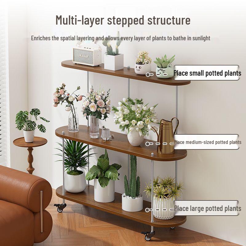 Multi-tier Bamboo Wood Plant Stand & Storage Shelf
