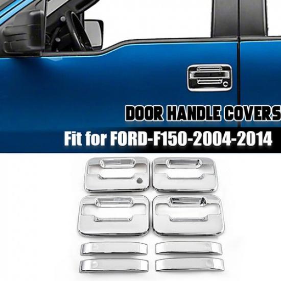 For Ford F-150 2004-2014 w/ Keyhole Chrome Door Handle Cover Overlay Trim 8pcs