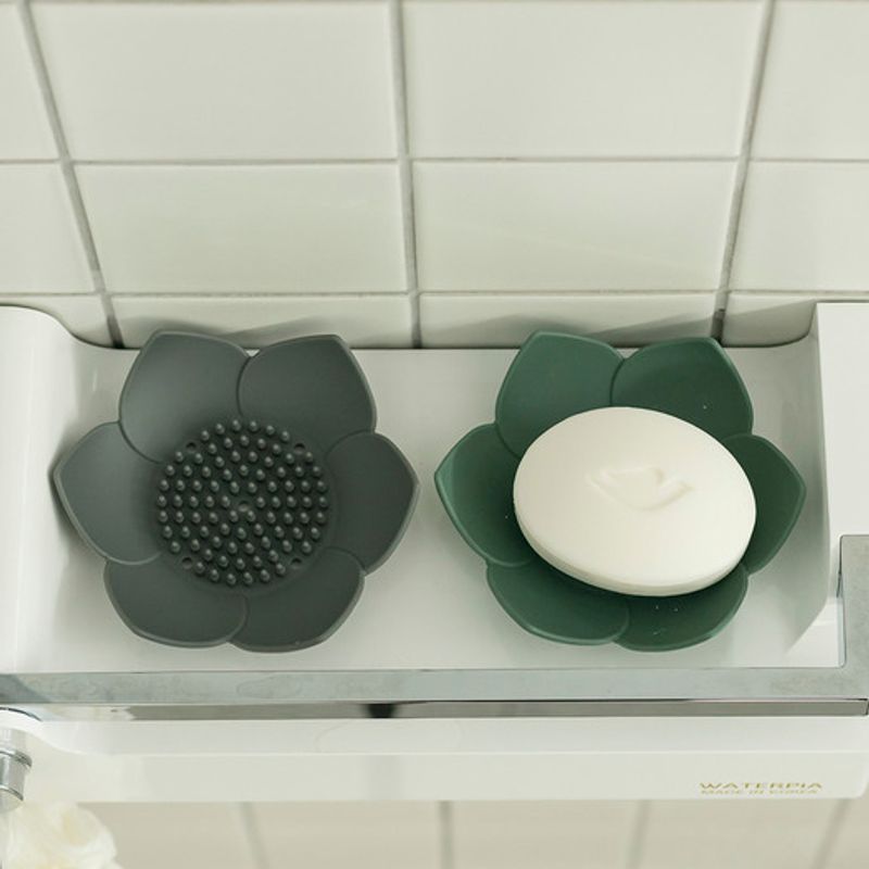 FLAITO Korean-made Silicone Flower Bathroom Soap Dish