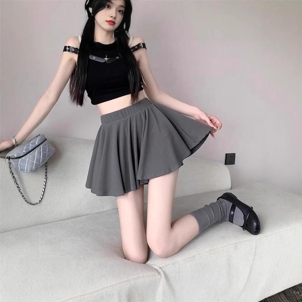 

Женская мини-юбка А-силуэта с высокой талией 2025 - Сексуальная, маленького размера, летняя миди-юбка-зонт M