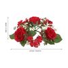 2Pcs Rose Rings Artificial Flower Wreaths with Greenery Garland Floral Pillar Centerpiece Wedding Home Party Table Decor