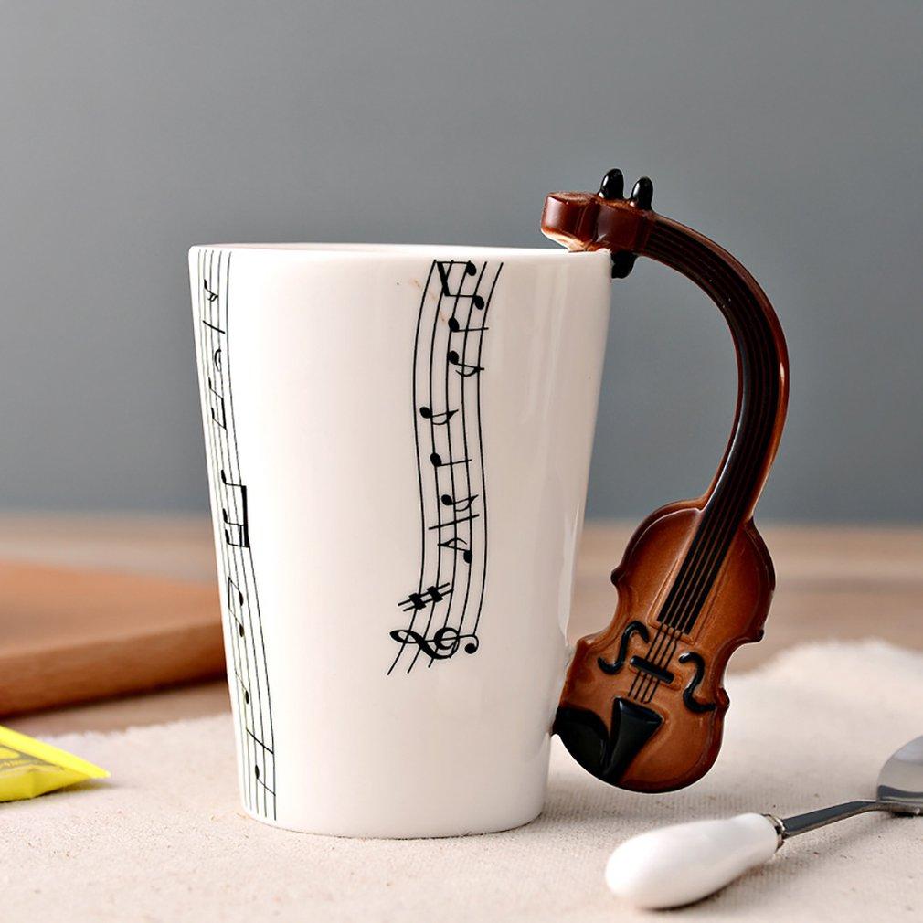 Tazza Da Tè In Ceramica A Forma Di Chitarra – Manico A Chitarra, Capacità Per Caffè E Latte – Idea Regalo Originale Per Musicisti E Compleanni - 3