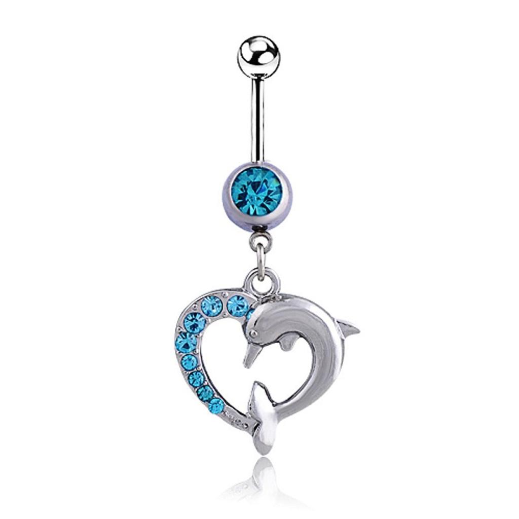 Sexy Female Navel Ring Dolphin Shark Hippocampus Anchor Ocean Navel Buckle