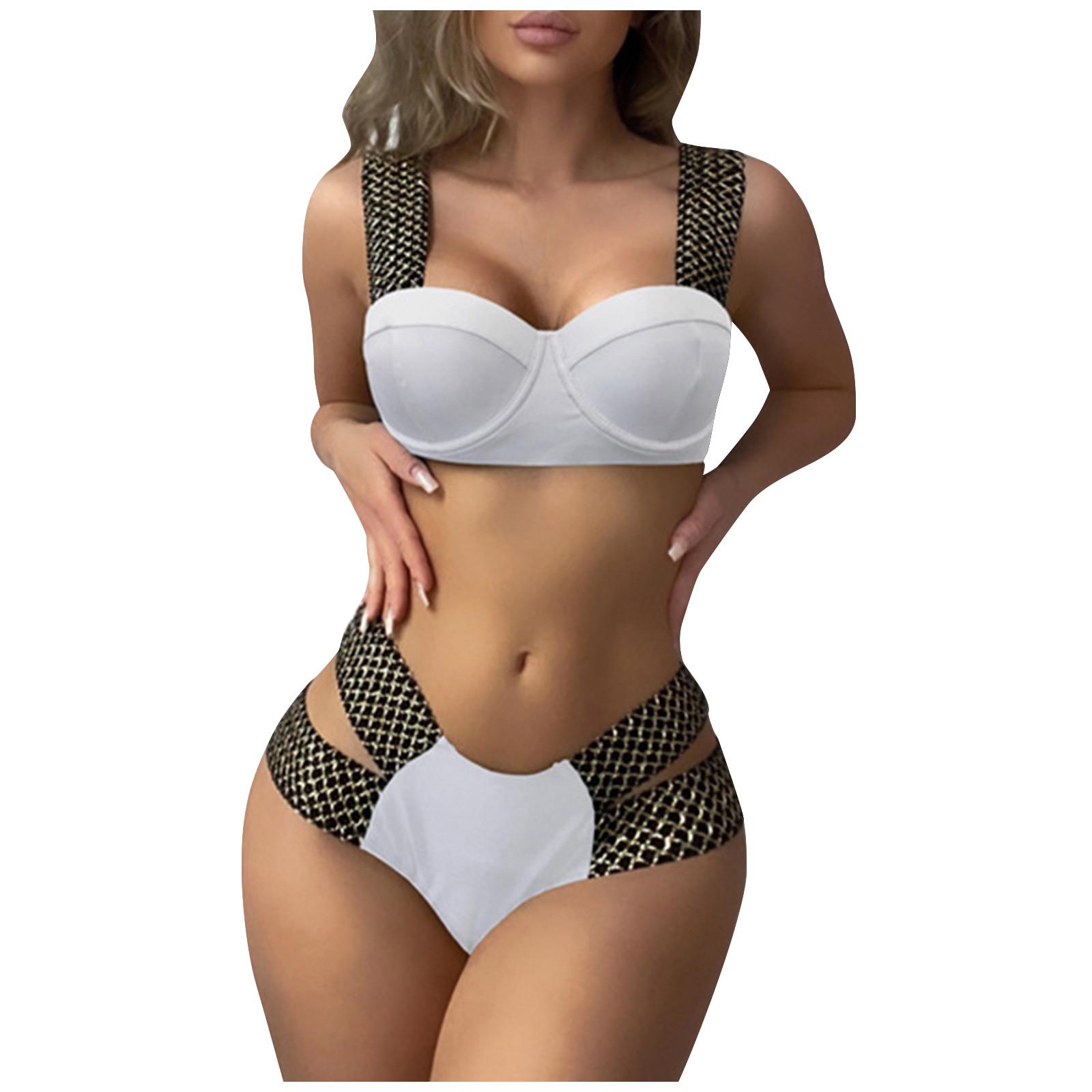 

Женский купальник на косточках, нагрудник, двухсекционный купальник с эффектом пуш-ап, майка с трусами, облегающий купальник, однотонный купальник, купальник XL белый
