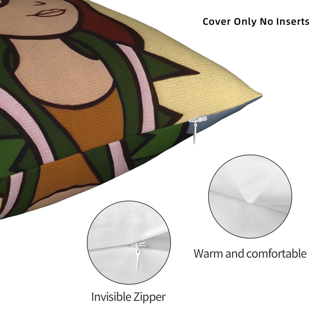 Darias Cartoon Pillowcase Polyester Cushion Cover Gift Funny Meme Throw Pillow Case Cover Home Square 18'