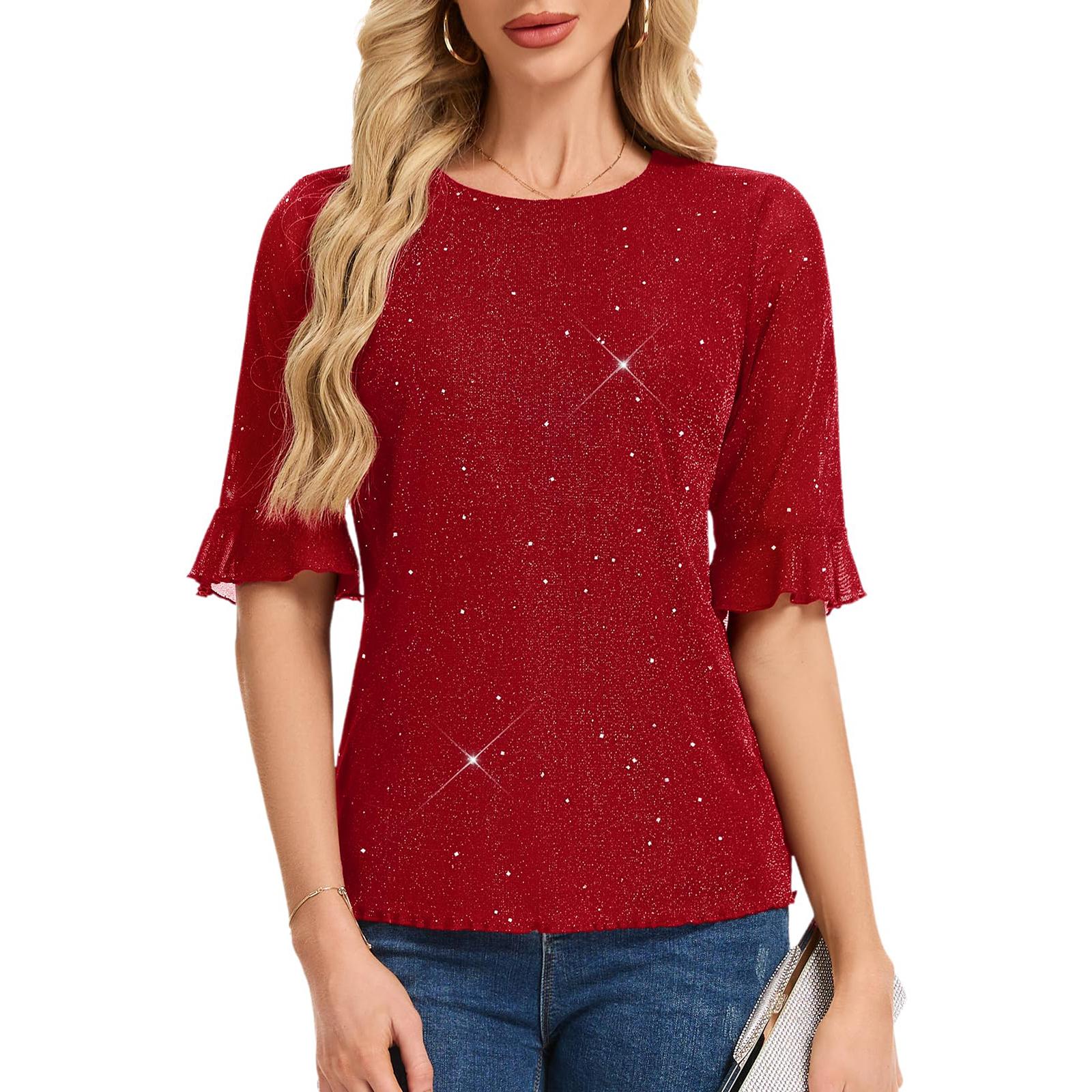 Women s Fashion Casual -Color Pullover Top XXL