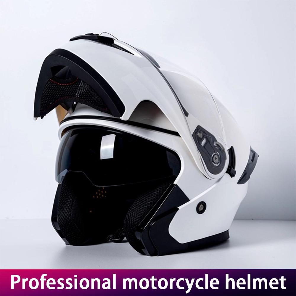 DOT Certified Motorcycle Helmet Full Face with Dual Lens Warmth for Scooter And Racing Bikes Peelable Motorcycle Headgear