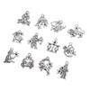 4x12PCs Antique 12 Zodiac Charms Pendant Jewelry Making Craft Antique silver