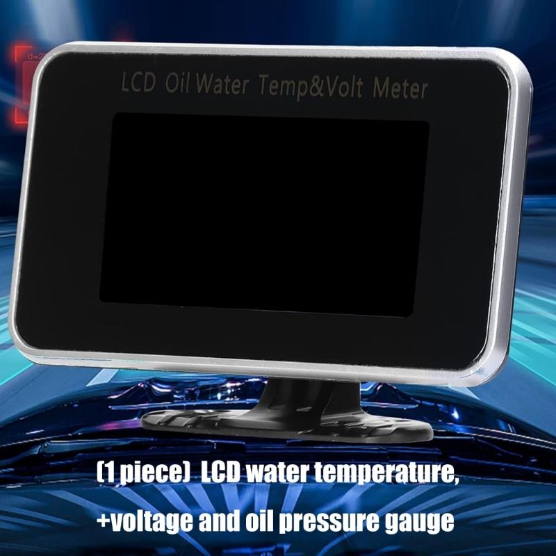 Universal LCD Meter for Motorcycles Displaying Water Temp Voltage and Oil Pressure Featuring Easy Installation and Backlight