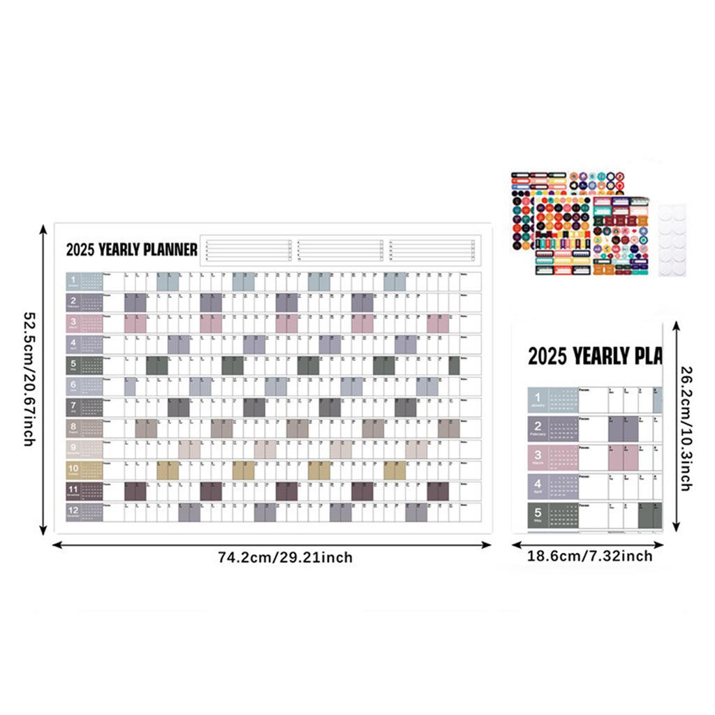 2026/2026 Yearly Wall Calendar Annual Planner Home Decoration Desk Accessories Schedule Organizer 12 Months 365 Days Calendar