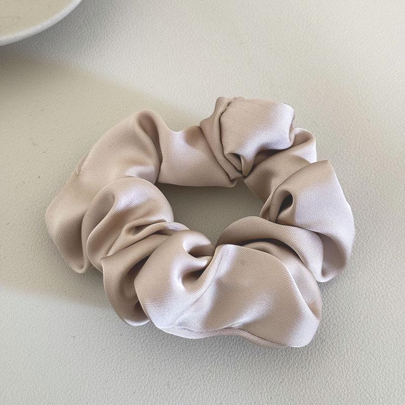 Solid Color High Elasticity Hair Tie with Leather Case for Women's Ponytails