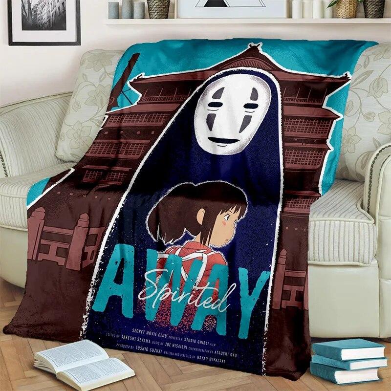 Spirited Away 3D-Cartoon-Anime-HD-Decke, weiche Überwurfdecke für Zuhause, Schlafzimmer, Bett, Sofa, Picknick, Reisen, Büro, Decke für Kinder
