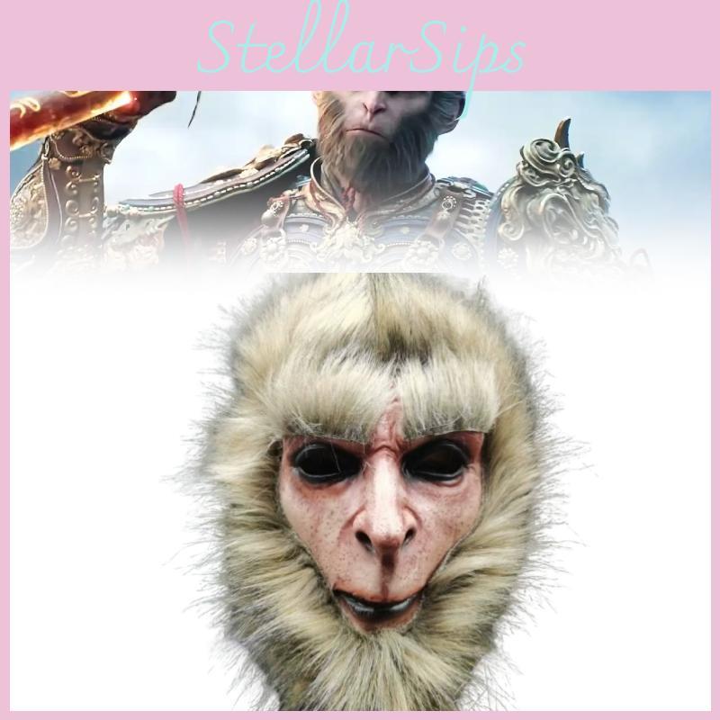 Black Myth Wukong Latex Mask Cosplay Costume Party Prop For Halloween And Carnival