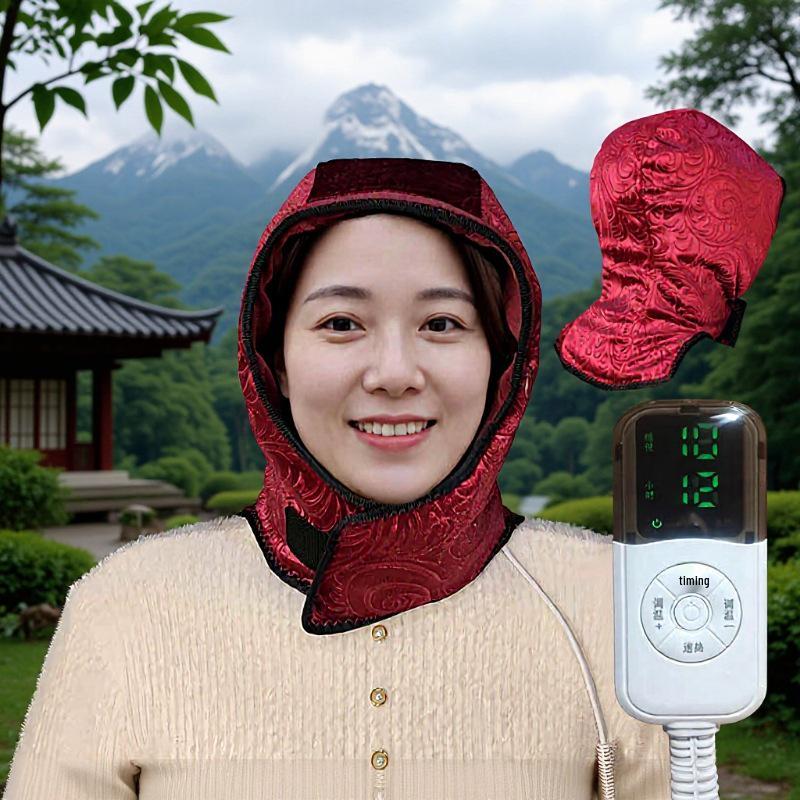 

2026 Unisex Electric Heated Mugwort Compress Hat & Neck Gaiter with Magnetic Therapy