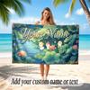 Floral Garden Theme Soft Beach Towel Personalized Custom Name Text Towel Portable for Beach Pool Travel