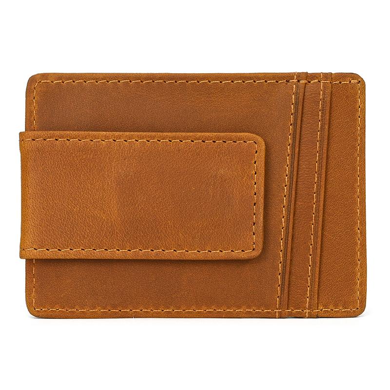 Card holder luxury  designer money clip purse for woman man small wallets genuine leather credit card ID Cash Bill Holder