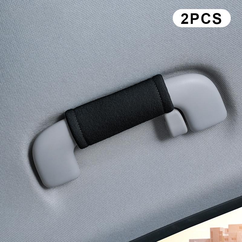 2/4 Stück Weicher Plüsch Auto Dach Armlehne Rutschfester Auto Haltegriffschutz Zuggriffabdeckung Dachgriffabdeckung Auto Innenzubehör