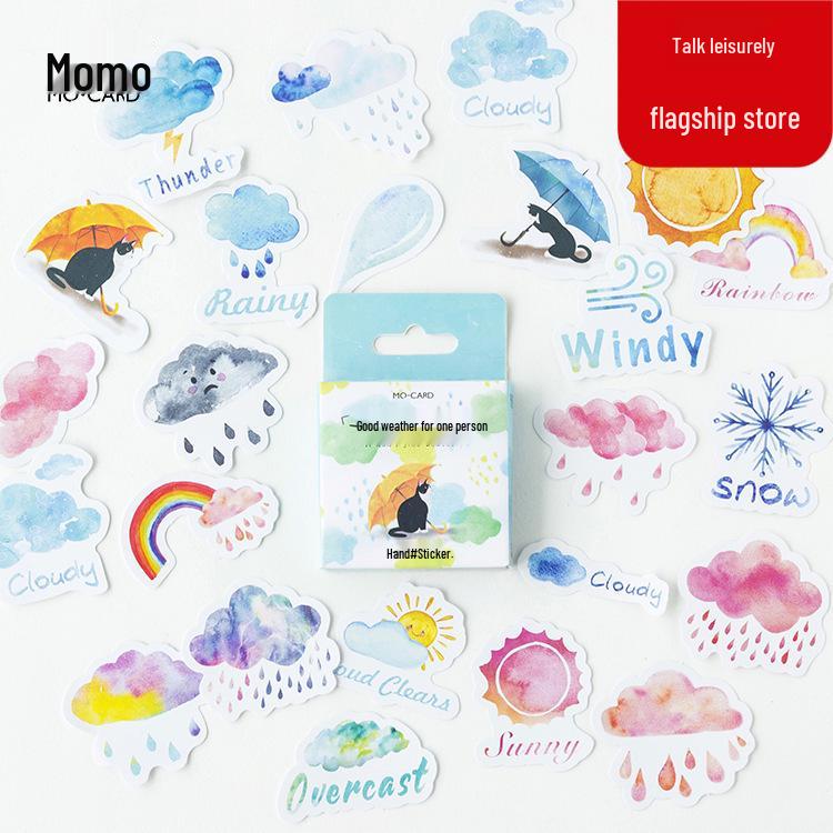 

Mò Mò Ink Cartridge Pack: 46 Colorful Irregular-Shaped Journal Sealing Stickers for One Person s Good Weather 46 Pieces