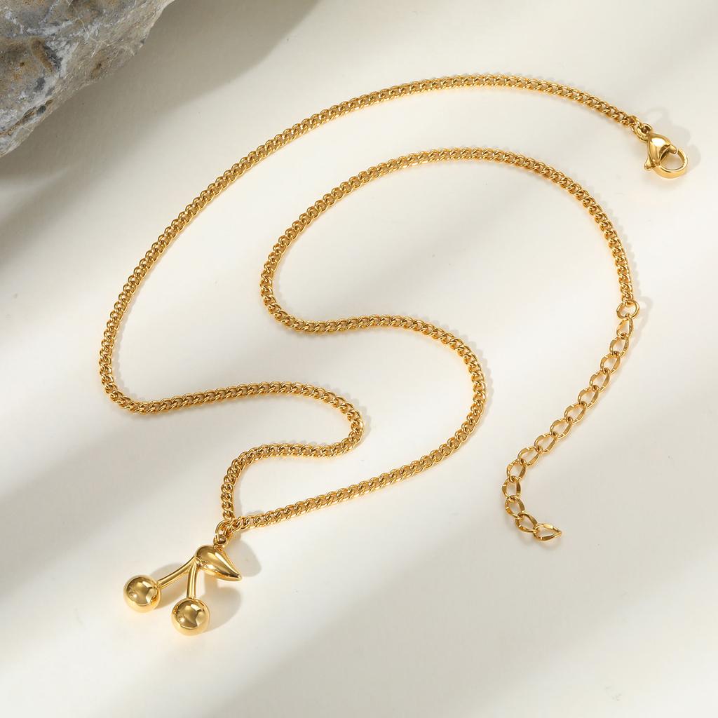 Accessories, Stainless Steel Grinding Cherry Niche Design Necklace Nc-1968