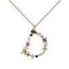 Colorful Zircon Alphabet Necklace: Women's European & American Design