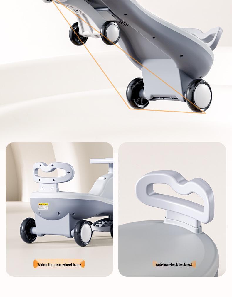 Children's Anti-Rollover Twist Car Scooter, Ages 1-18