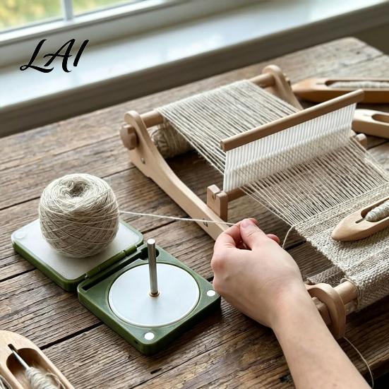 Stable Yarn Organizer Portable Holder for Crochet Knitting Folding Spinner Dispenser Winder Box Anti-Tangle Rotating with Single/Doube Spindle