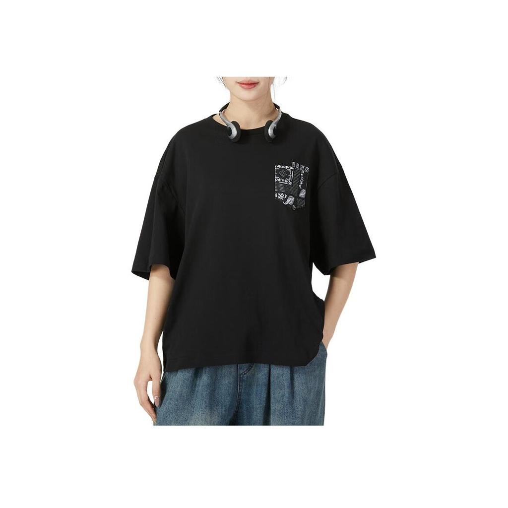 Vans Spring Summer New Casual Comfortable Breathable Short Sleeve Round Neck Drop Shoulder T-Shirt Unisex T-Shirt Black VN0A54LIBLK