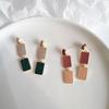Unregelmäßige quadratische Tropfenohrringe für Damen, koreanische Mode, Mädchen, baumelnde Ohrringe, mehrfarbig, Öl, trendiges Damen-Ohr-Accessoire
