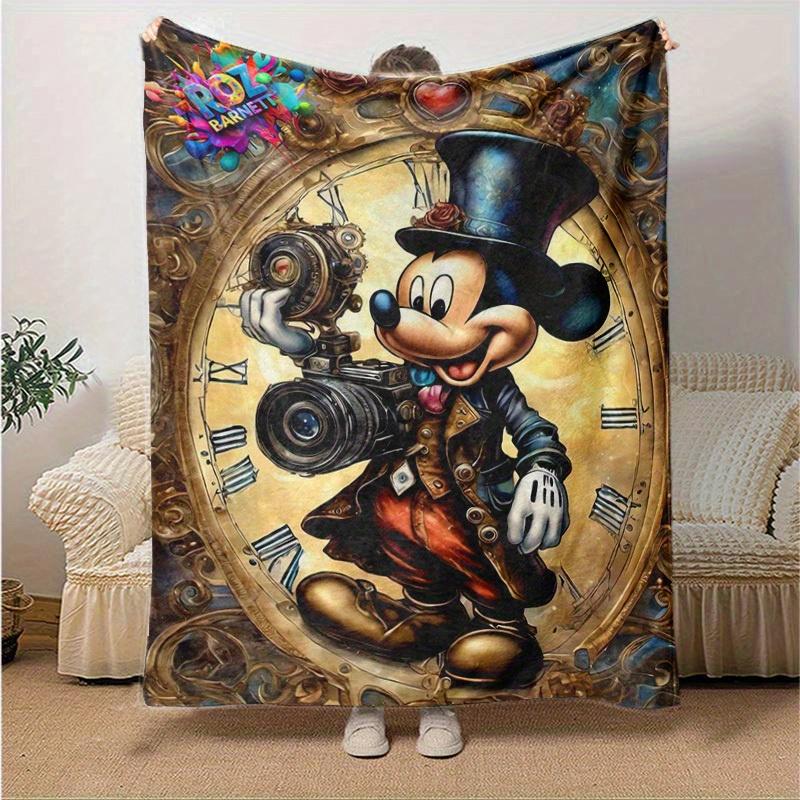 

1pc, Steampunk Mickey Mouse: A Magical Home Decor Gift Blanket, Flannel Throw for Your Living Room, Bedroom, or Outdoor, Perfect Gift Idea 80x120cm