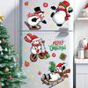 Merry Christmas glass window decoration sticker self-adhesive material white cartoon snowman gift home wall sticker
