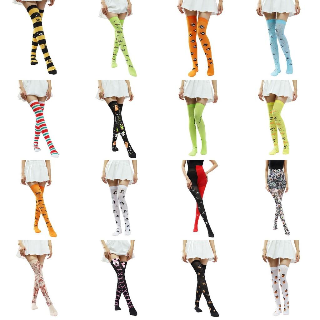 Over Halloween Cosplay Knee Thighhigh Socks Costume Festive Parties Cartoon