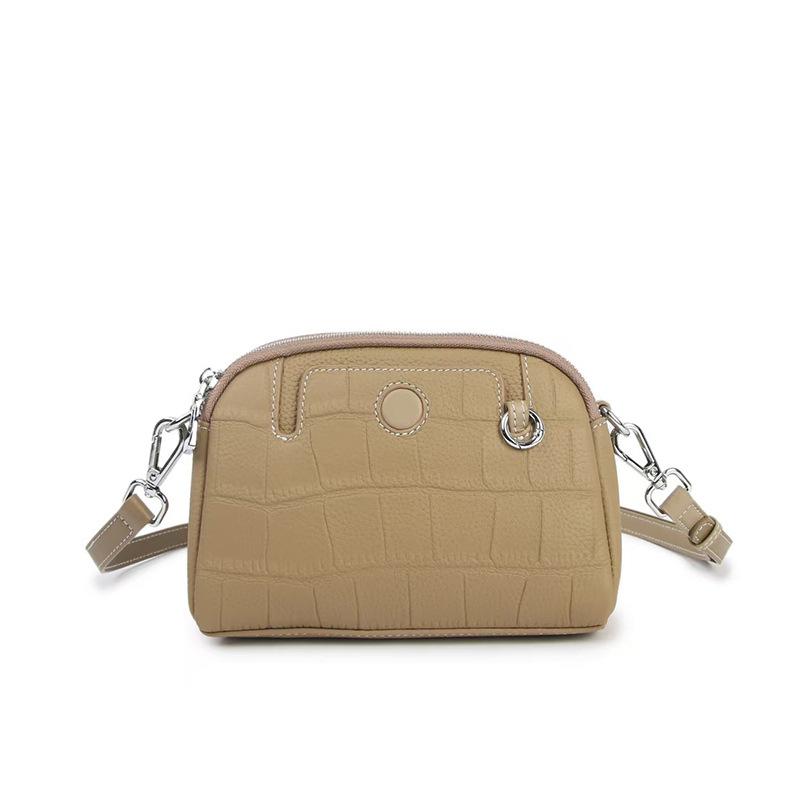 

Маленькая сумка из натуральной кожи 2025 Новая из коровьей кожи высшего слоя Сумка для телефона Женская универсальная на одно плечо Кроссбоди Мини квадратная сумка 20*14*4 хаки