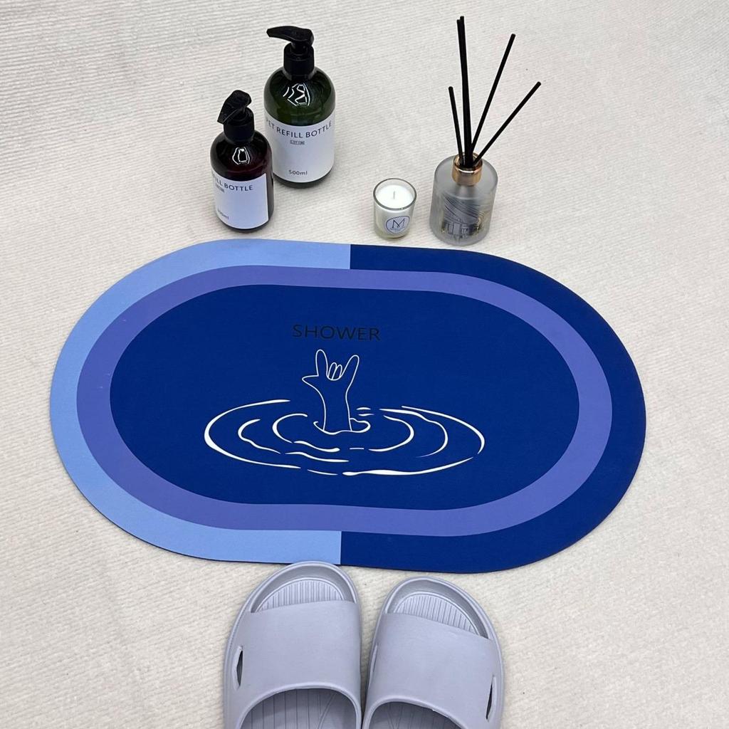 Diatom Printing Bathroom Thickening Mat Bath Non-slip Carpets In Wash Basin Bathtub Side Floor Rug Shower Room Doormat Memory Foam 3D Pad