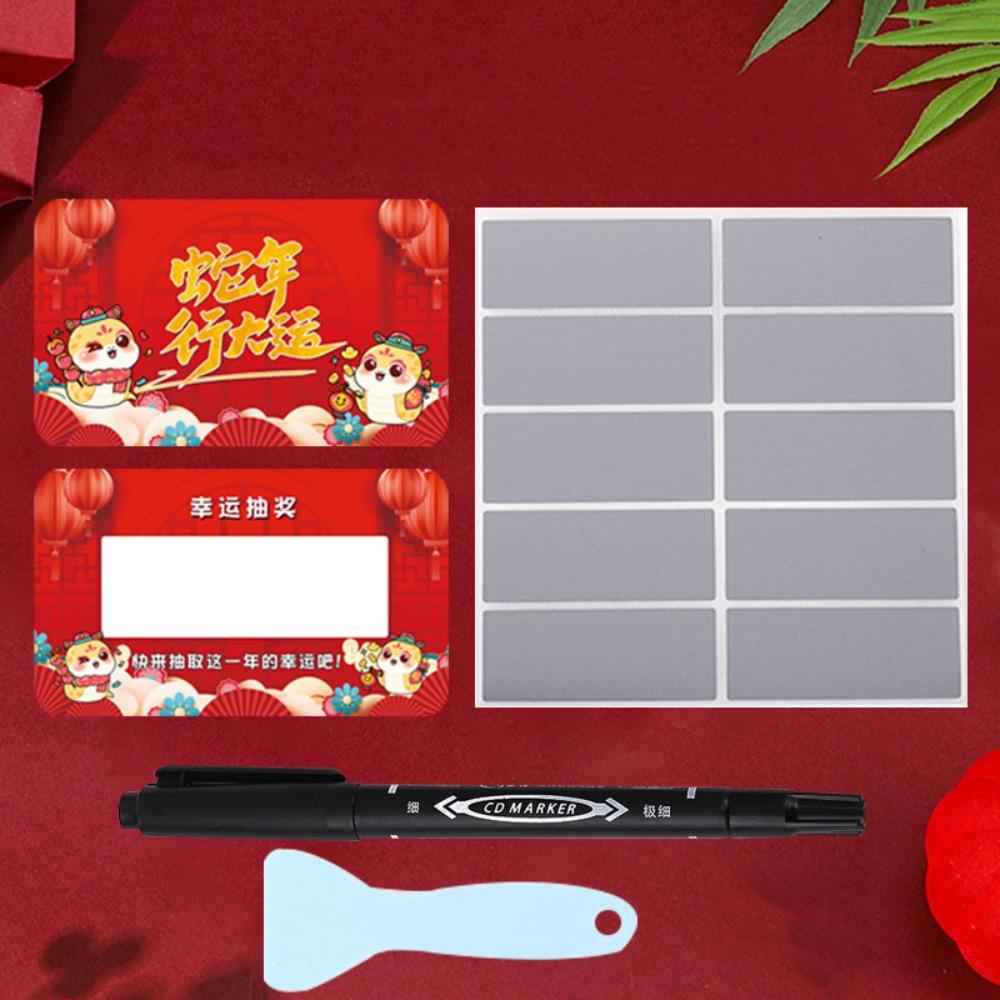 

50Pcs Vouchers Tickets Anniversary Surprise Lucky Cards Cute Scratch-off Cards Award Gifts Style A