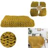 Les Trésors De Lily [R1075] - Acrylic Blanket 'Chunky Knit' Mustard Ocher (knitting) - 150x120 Cm